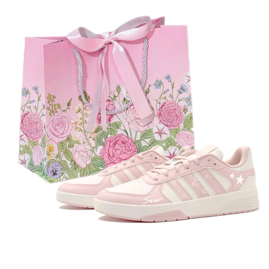 Adidas Adidas COURTBEAT Shopping Bag Low top Skateboard Shoes Unisex Milk Mist Pink