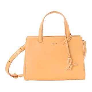 Agnes B. Cow Leather One Shoulder Handbag Small Women's White/Yellow
