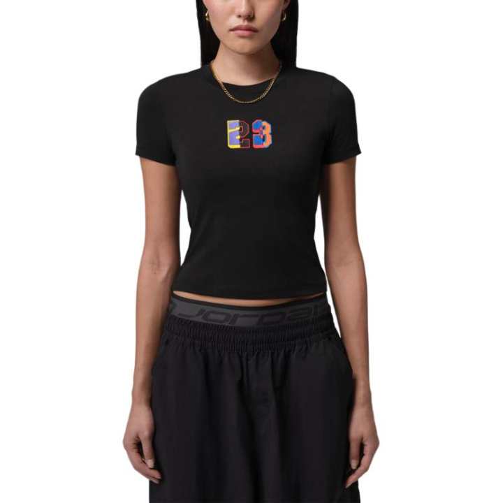 Jordan Jordan Flight T Shirts Women's Black Crew Neck