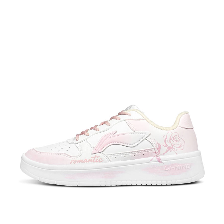 Li-Ning Li Ning Floating Boat Romantic Fuchsia Cushioning Abrasion Resistant Low top Skateboard Shoes Women's Pink White