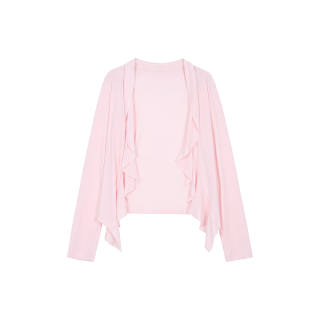 Umoumo Knitwear Women's Ruffle Collar Thin Cardigan