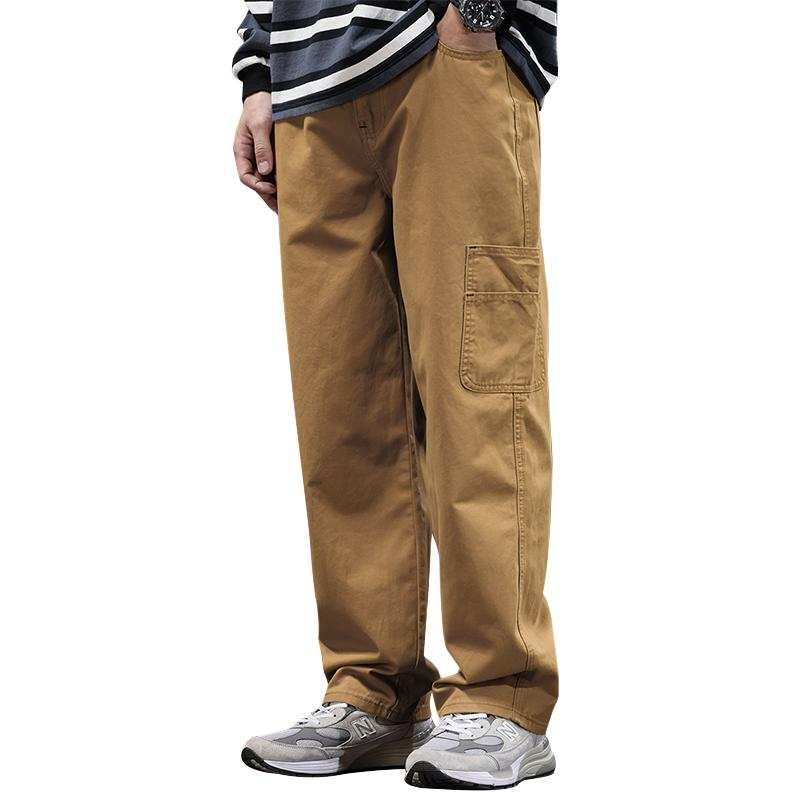 Tonlion Jeans Unisex Brown Yellow Moderate Straight Fit Pants