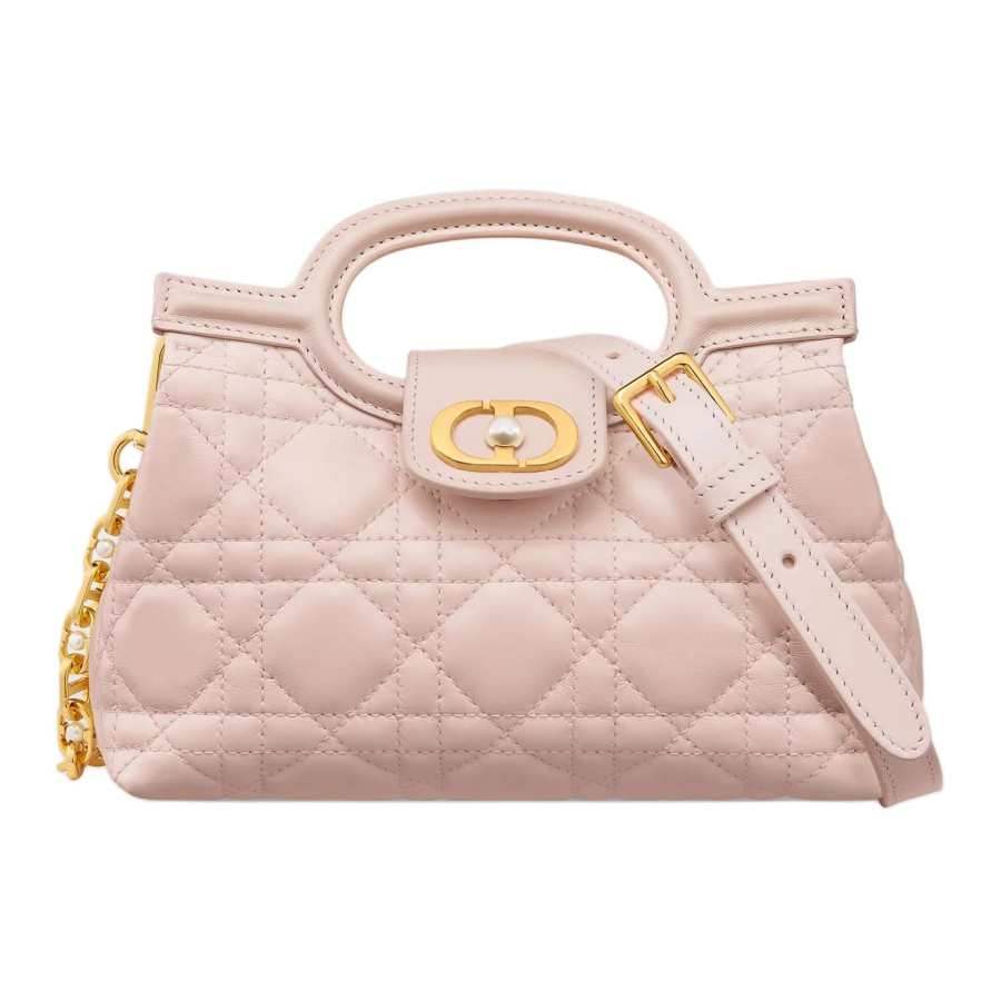 DIOR Jolie Wicker Pattern Sheepskin Crossbody Handbag Mini Women's Rouge Pink