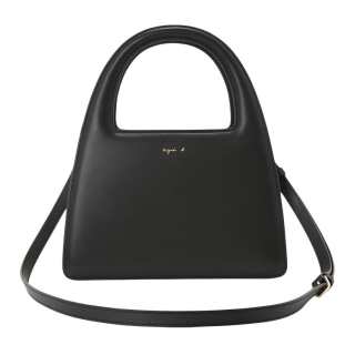 Agnes B. Cow Leather Crossbody Handbag Large Women's Black/White
