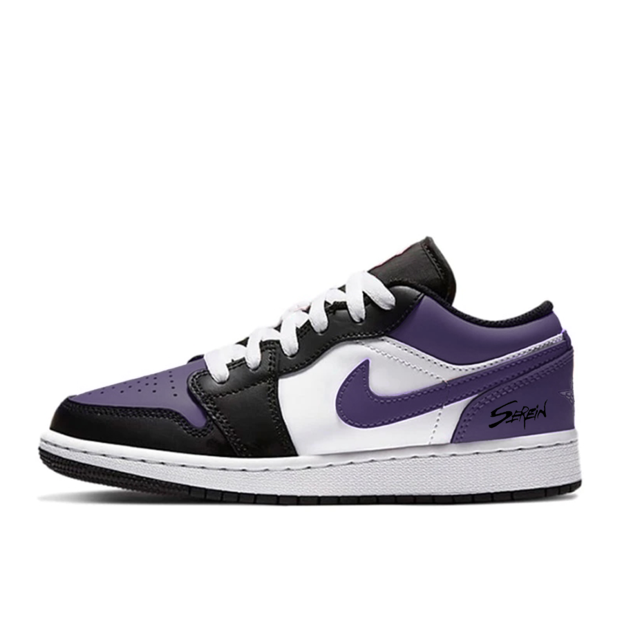 Jordan Jordan Air Jordan 1 Starry Night Sweet Berry Breathable Lightweight Cushioning Children's Basketball Shoes Black White