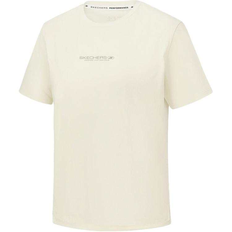Skechers T Shirts Unisex Ecru Crew Neck Moderate