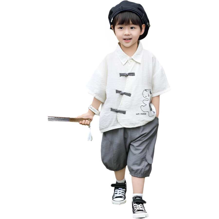 TNTX Kids Casual Sportswear Lapel Thin Non Stretch