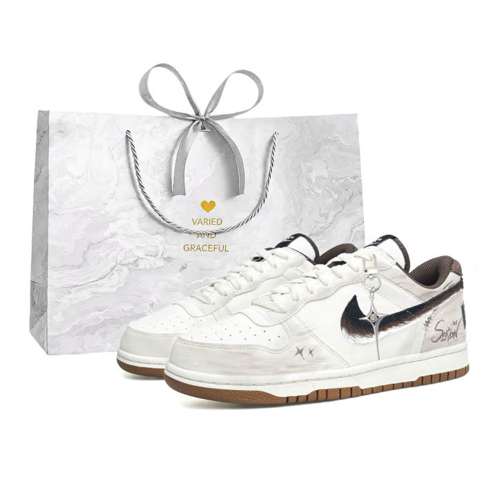 Nike Nike Big Wa Sai Coverage Slip Resistant Abrasion Resistant Low top Skateboard Shoes Unisex Beige Brown