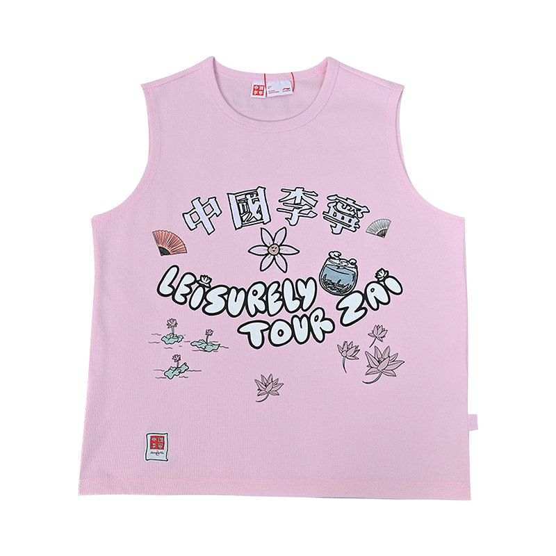 Li-Ning Li Ning Tank Tops Women's Pink Crew Neck Moderate Other