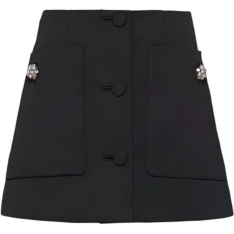 PRADA PRADA FW23 Casual Short Skirts Flared Style Women's Black
