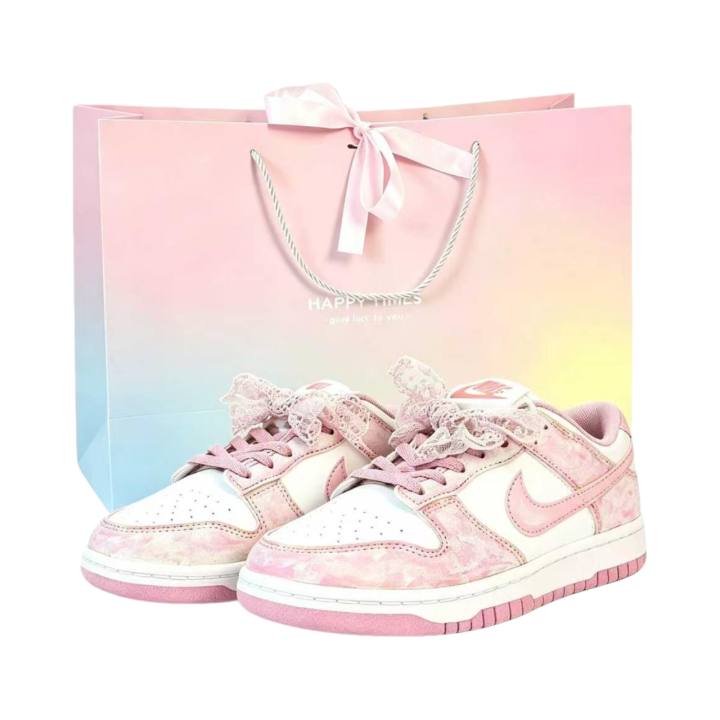 Nike Nike Dunk Cherry Blossom Lolita, Shopping Bag, Slim Foot, Attractive Girly Synthetic Leather, Leather