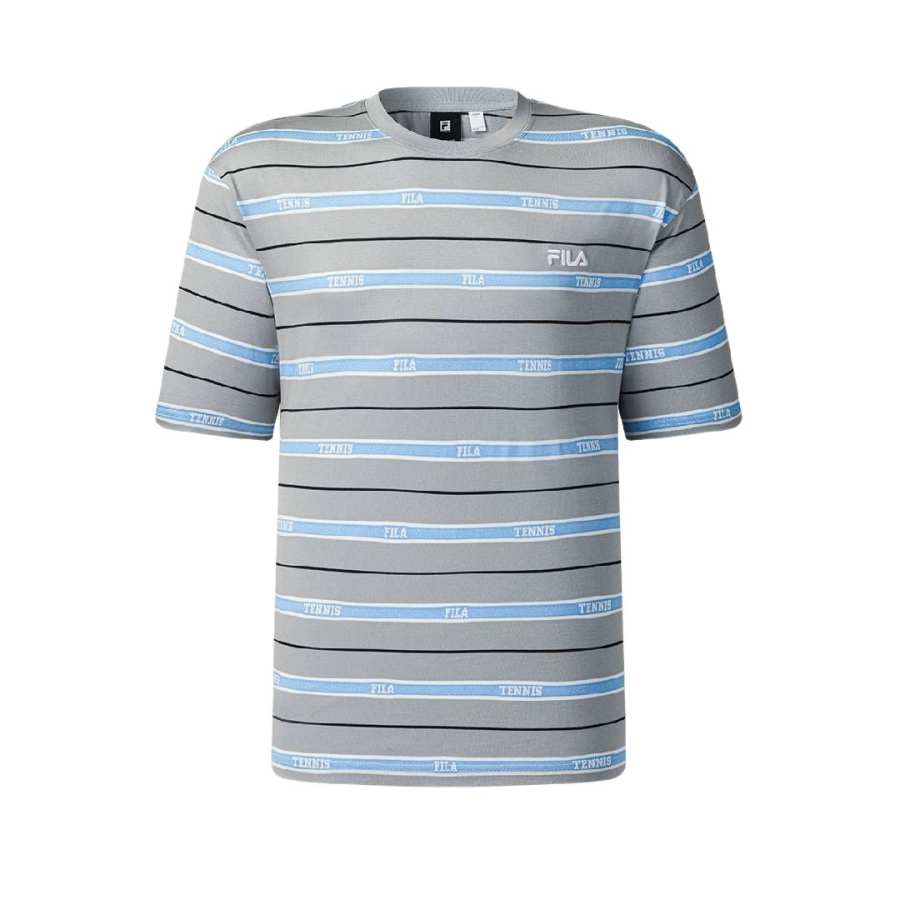 FILA Tennis T Shirts Men's Mountain Shadow Gray Crew Neck Moderate