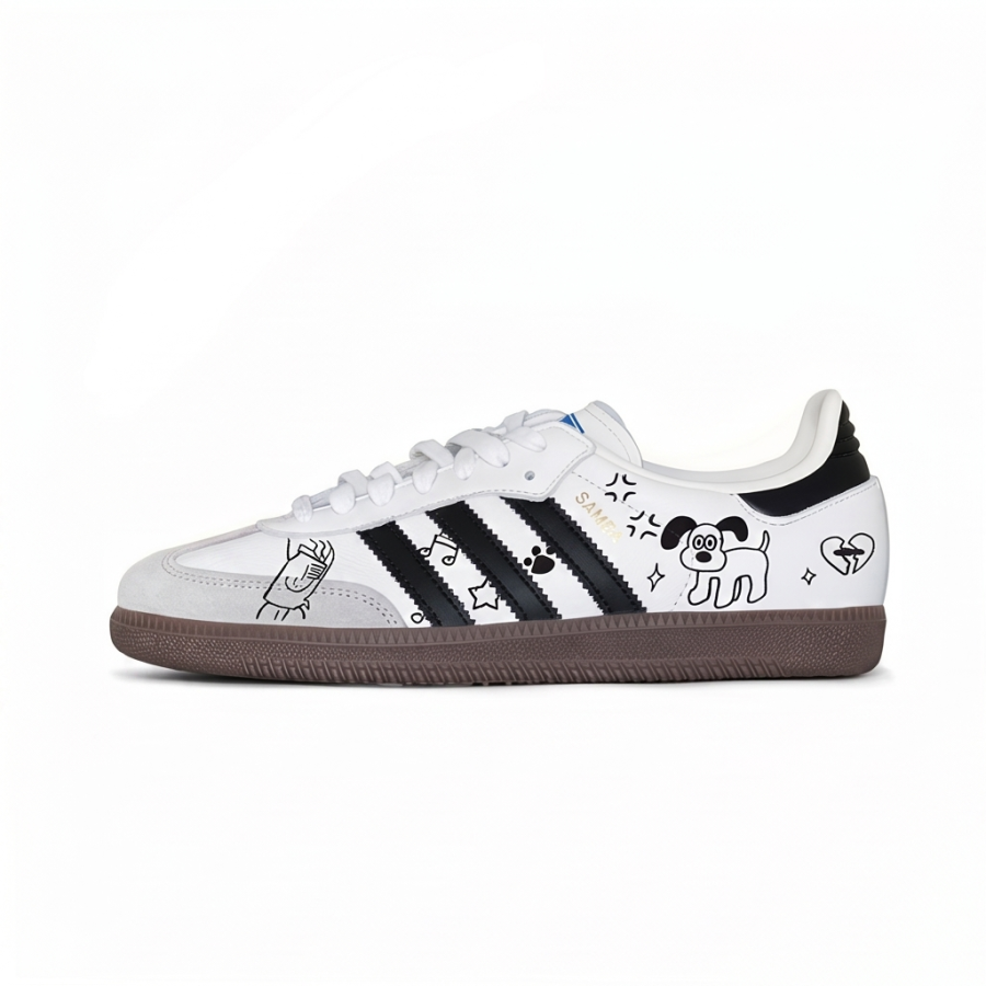 Adidas Originals SAMBA OG Puppy's Street Snap Journal German Army Trainers Unisex Black White