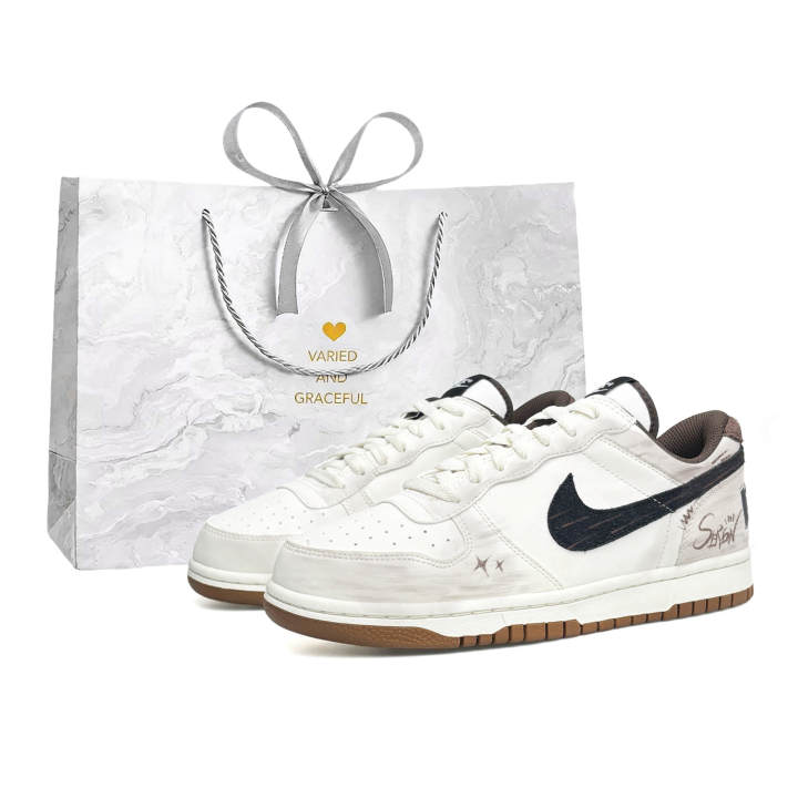 Nike Nike Big Wa Sai Coverage Slip Resistant Abrasion Resistant Low top Skateboard Shoes Unisex Beige Brown