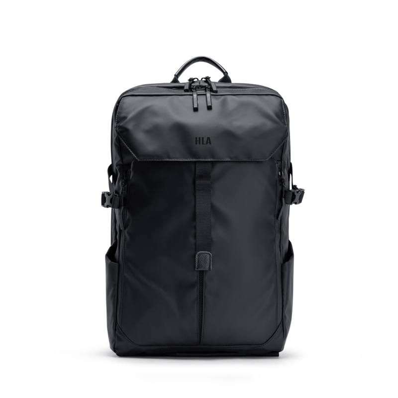 HLA HLA Artificial Leather With Textile Backpack Men's Black