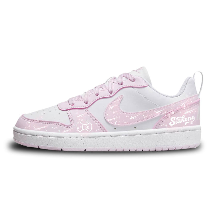 Nike Nike Court Borough Shooting Stars Synthetic Leather Low top Kids' Skateboarding Shoes Pink Teenagers