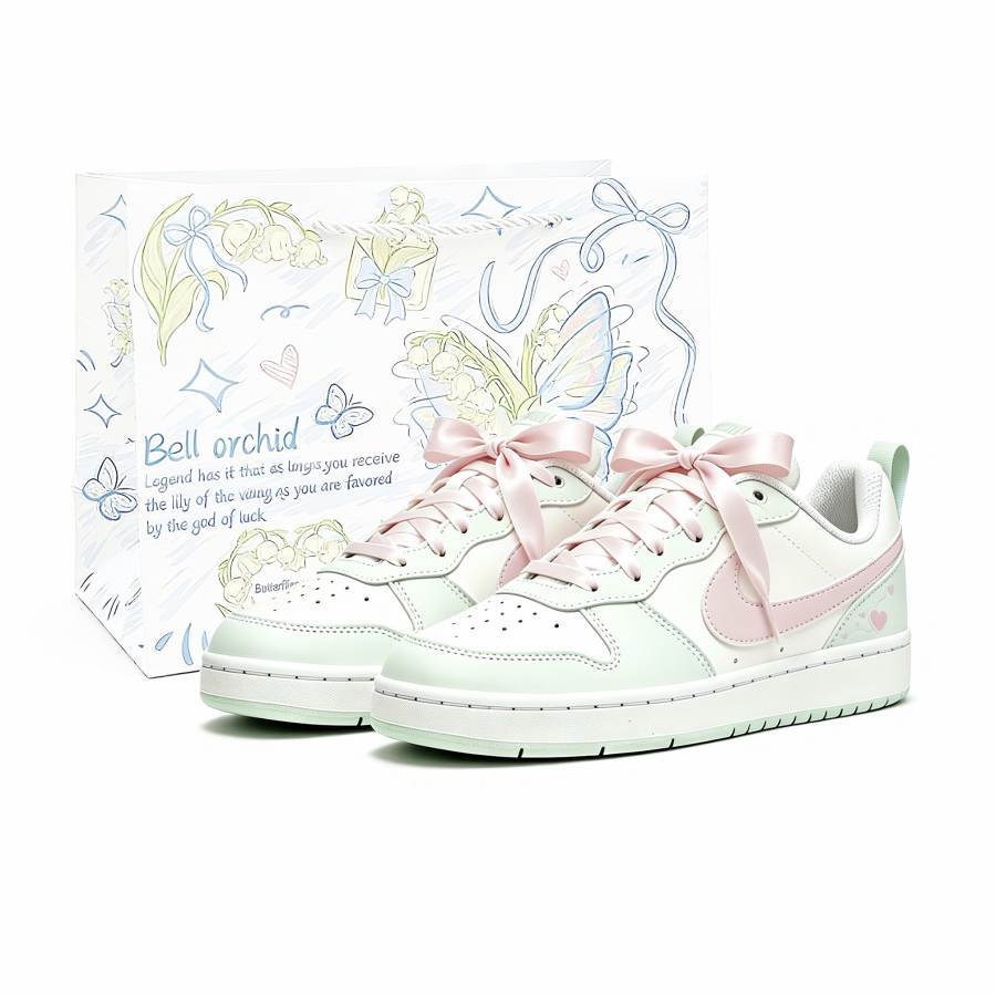 Nike Nike Court Borough Heart Gardenia Abrasion Resistant Low top Kids' Skateboarding Shoes Unisex