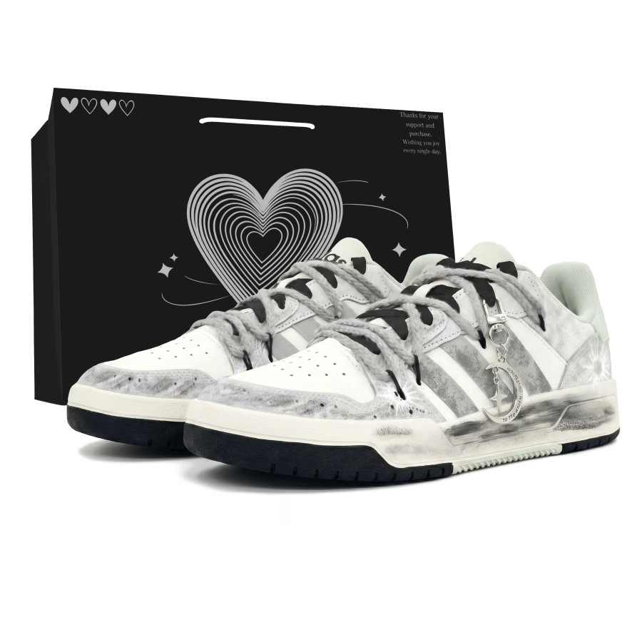 Adidas Adidas ENTRAP Slip Resistant Abrasion Resistant Low top Skateboard Shoes Unisex White Gray