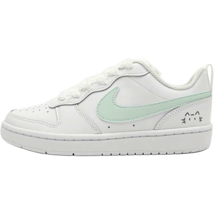 Nike Nike Court Borough Green Apple Kitten Leather Slip Resistant Lightweight Cushioning Low top Kids' Skateboarding Shoes