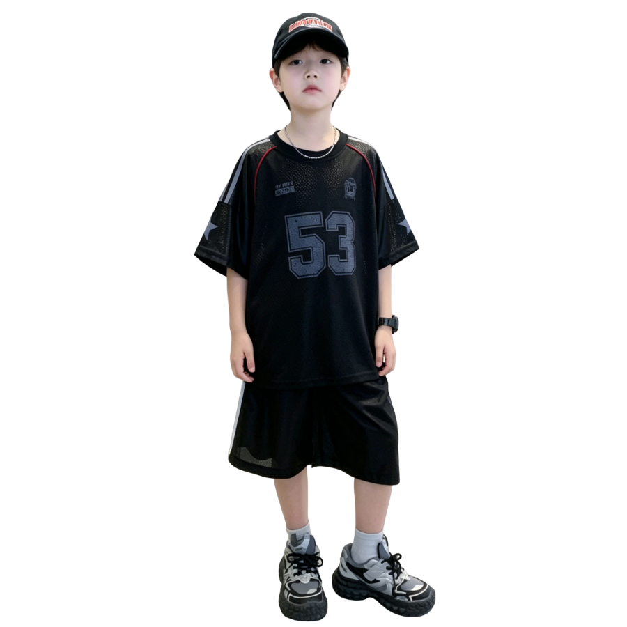 Lanza Kids Casual Sportswear Crew Neck Thin Stretch