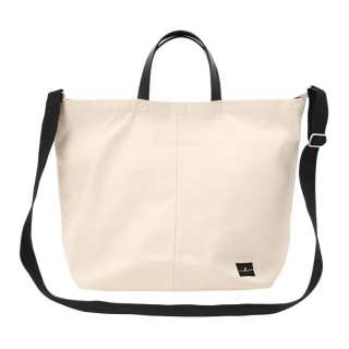 Agnes B. Cotton Tote Crossbody Handbag Large Unisex White/Green