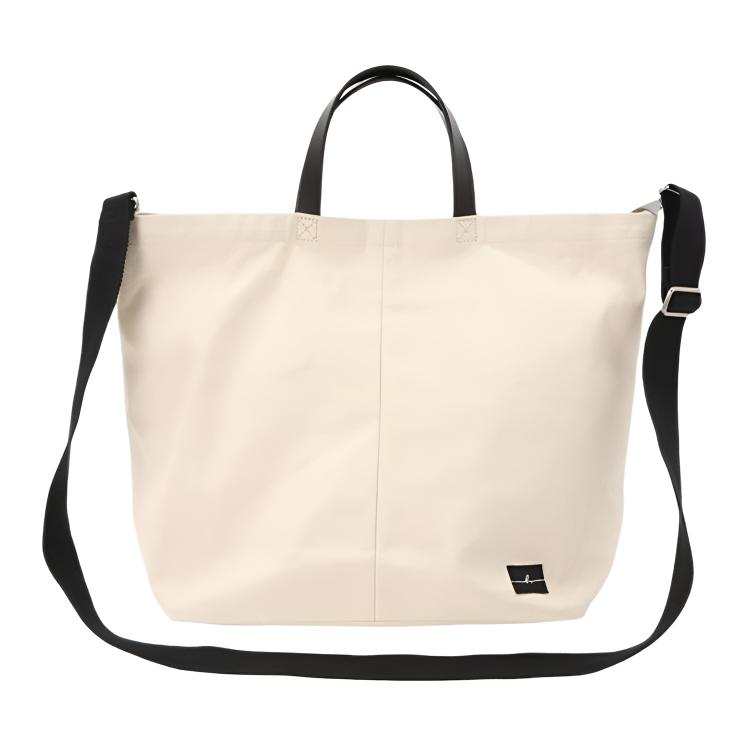 Agnes B. Cotton Tote Crossbody Handbag Large Unisex White/Green