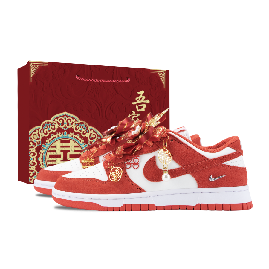 Nike Nike Dunk Brocade Xingxi Low top Skateboard Shoes Women's Red
