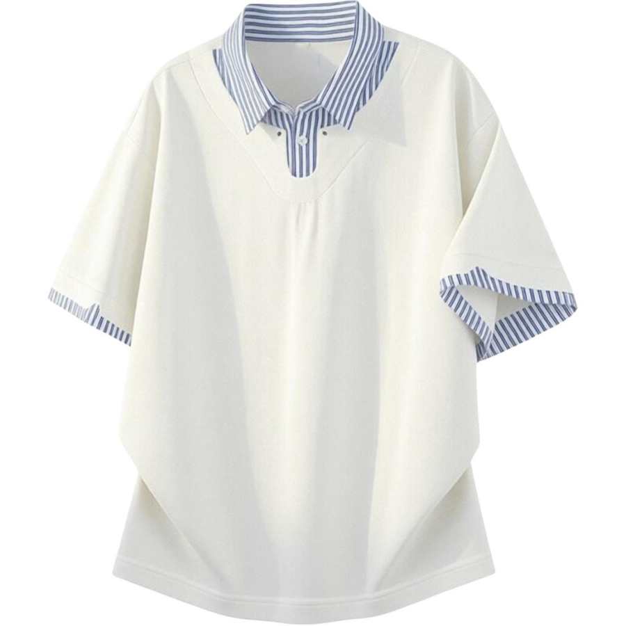 GWAF T Shirts Unisex Lapel Moderate Mock Two Piece