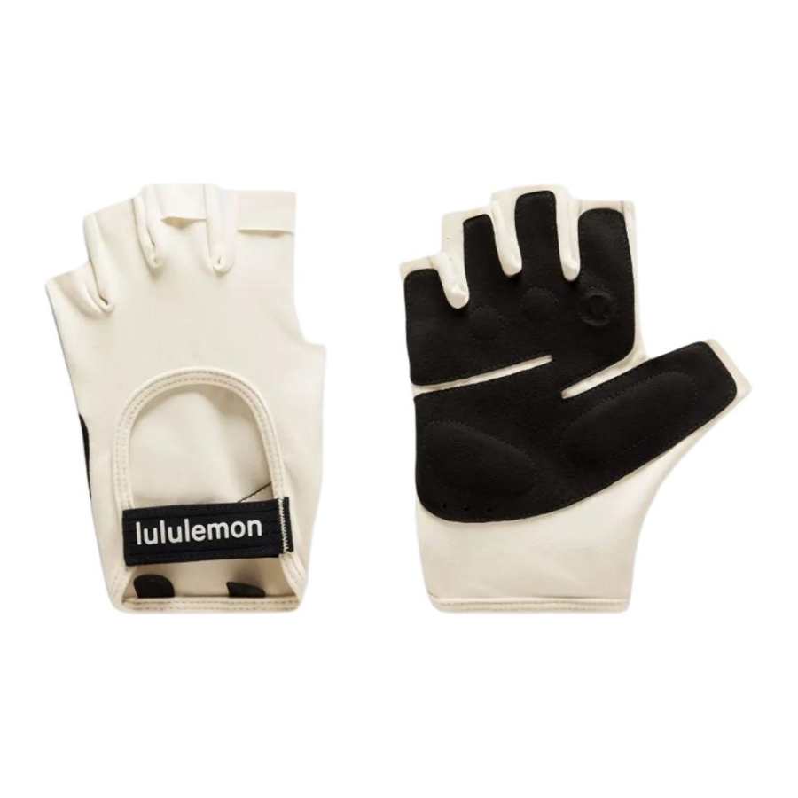 Lululemon Lululemon Sports Gloves Unisex Light Ivory/black