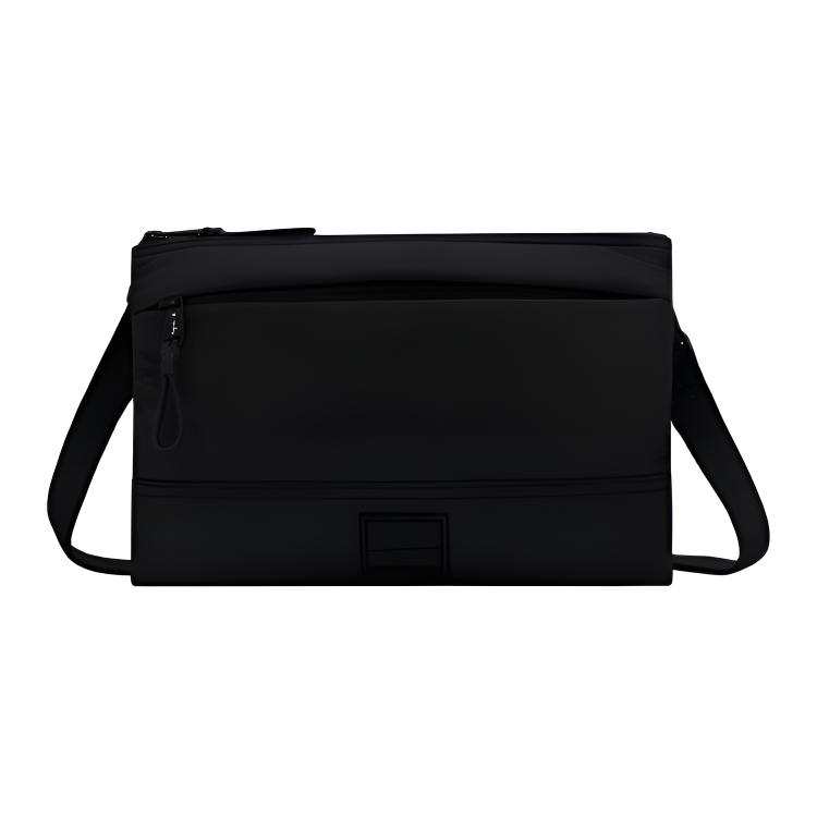 Agnes B. Polyester Shoulder Bag, Crossbody Bag Men's Black/Neon Green