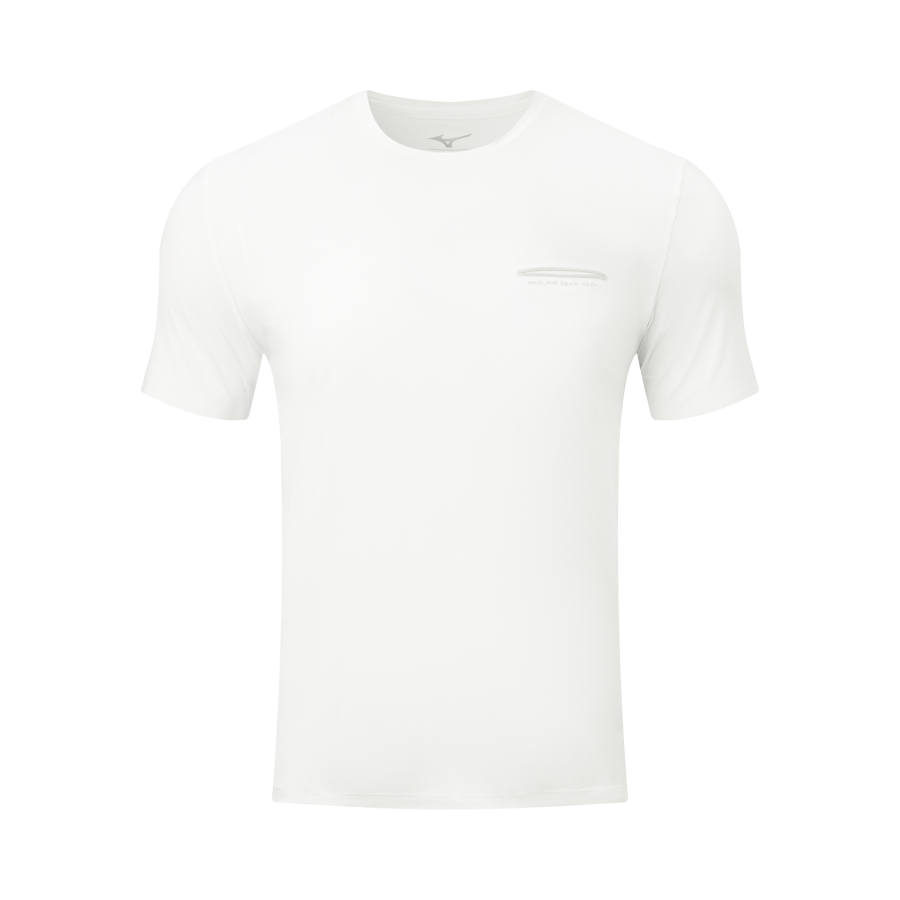 Mizuno ESSENTIAL T Shirts Men's White Crew Neck Moderate