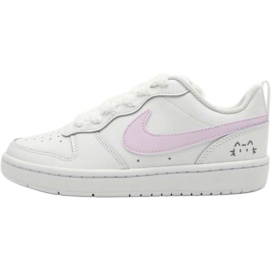 Nike Nike Court Borough Peach Kitten Leather Slip Resistant Lightweight Cushioning Low top Kids' Skateboarding Shoes