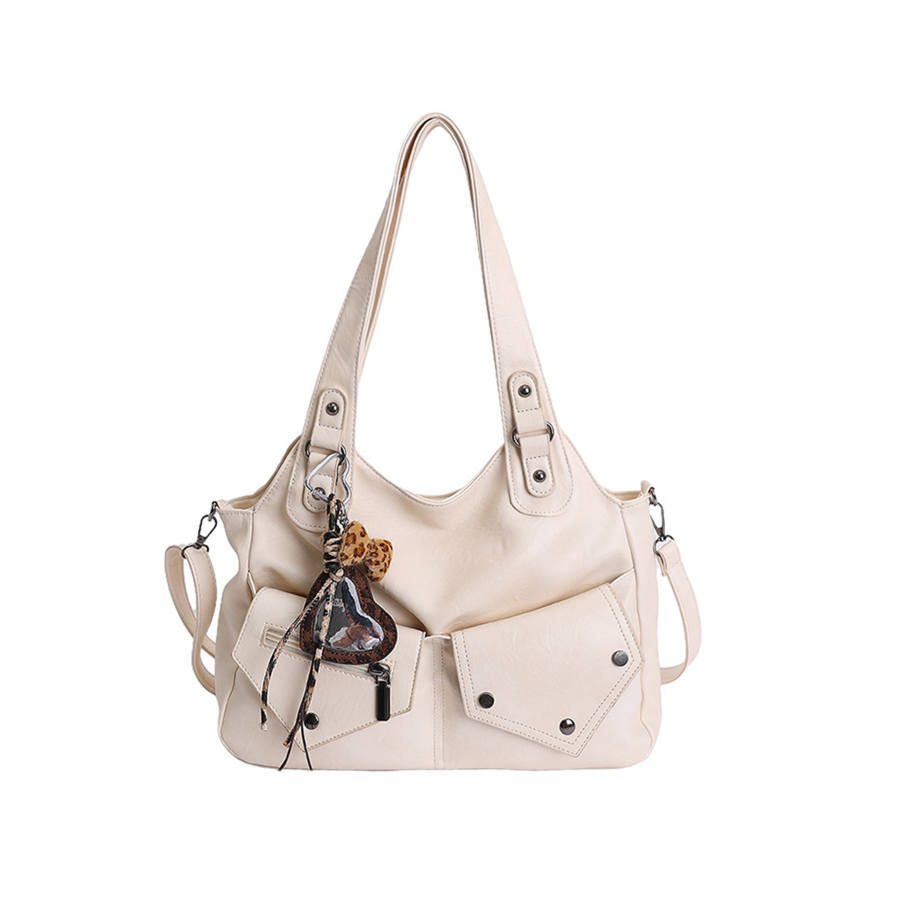 YALU Pu Shoulder Bag Women's White/Black/Coffee/Brown