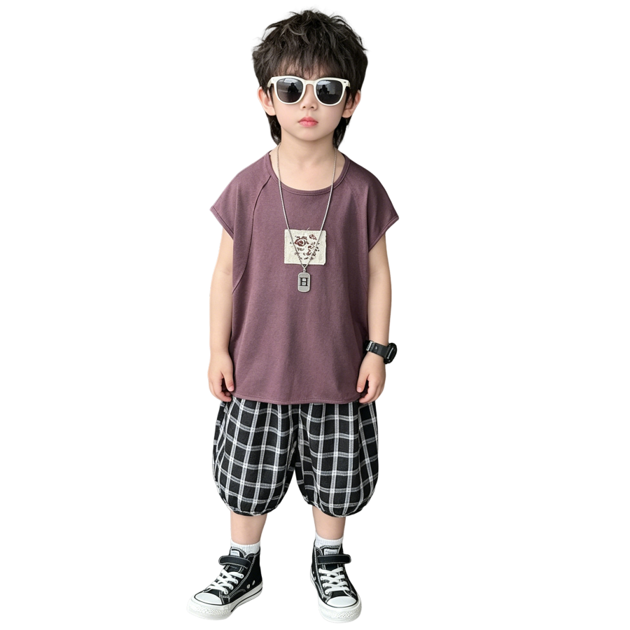 Lanza Kids Casual Sportswear Crew Neck Thin Stretch