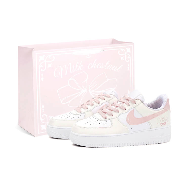 Nike Nike Air Force 1 Cherry Pudding Low top Skateboard Shoes Unisex Pink White