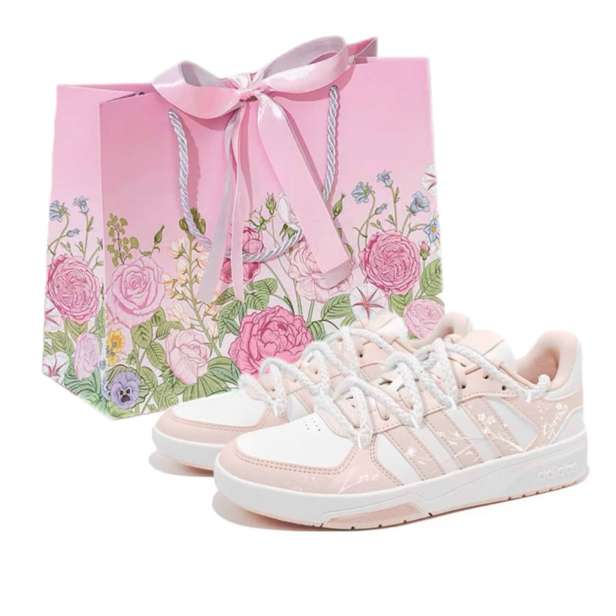 Adidas Adidas COURTBEAT Shopping Bag Low top Skateboard Shoes Unisex Peach Pink