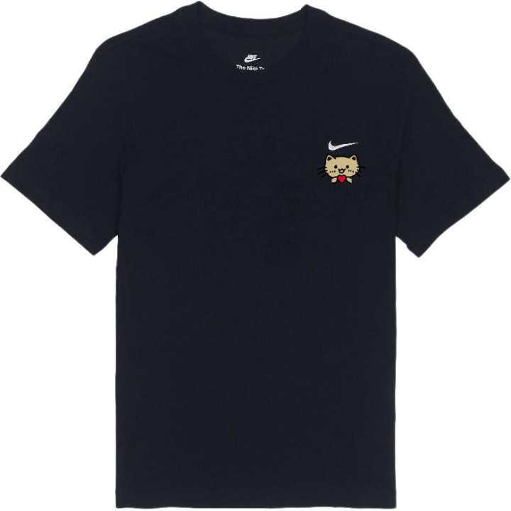 Nike Nike Sportswear T Shirts Unisex Black Crew Neck Thin Straight Fit