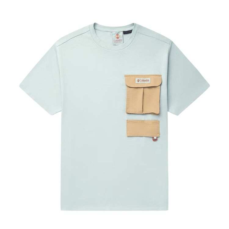 Columbia T Shirts Men's Light Blue/335 Crew Neck Moderate