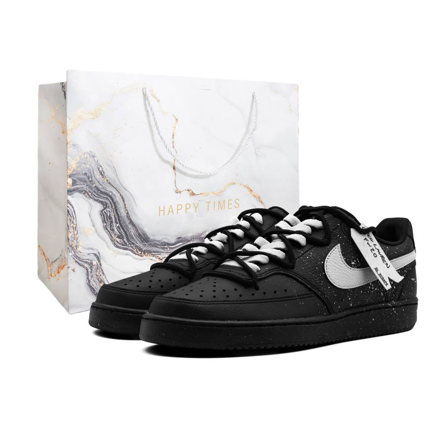 Nike Nike Court Vision Low Skateboard Shoes Unisex Black White