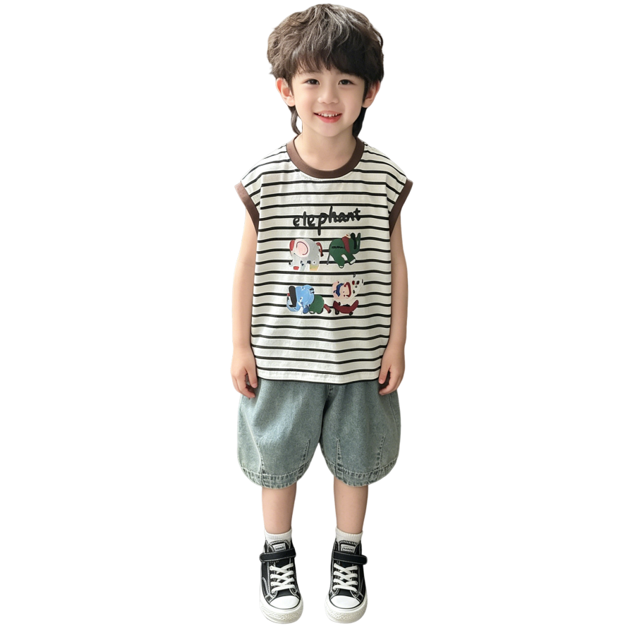 Lanza Kids Casual Sportswear Crew Neck Thin Stretch