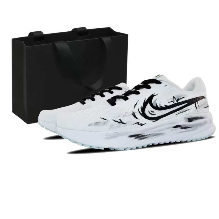Nike Nike RUN DEFY Fabric Abrasion Resistant Low top Casual Running Shoes Men's Black White