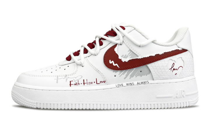 Nike Nike Air Force 1 Love Ing Synthetic Leather, Cow Leather Slip Resistant Waterproof Abrasion Resistant Low top