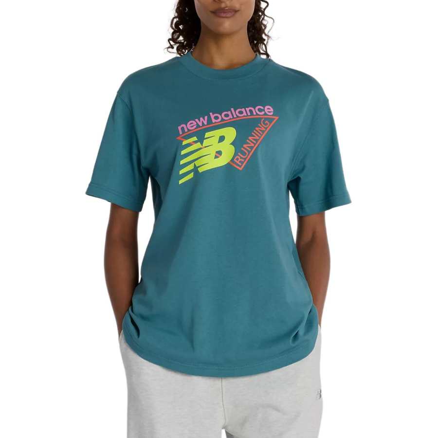 New Balance New Balance T Shirts Women's BIG TEAL Crew Neck Moderate