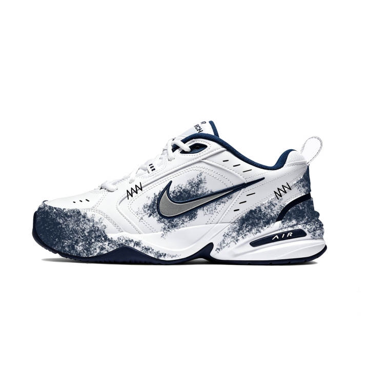 Nike Nike Air Monarch 4 Ink Dyed 7L Slip Resistant Abrasion Resistant Low top Chunky Sneakers Unisex Blue White