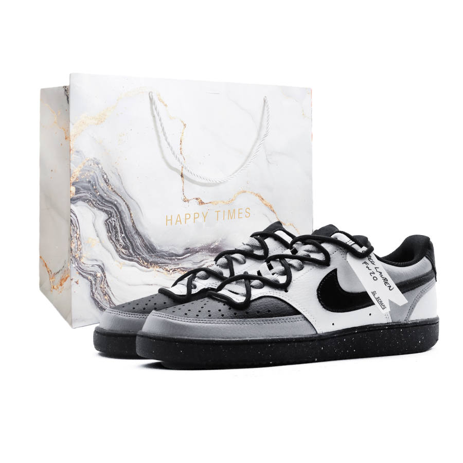 Nike Nike Court Vision Low top Skateboard Shoes Unisex Black White Gray
