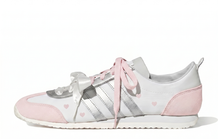Adidas Adidas VS JOG 2.0 Coverage Slip Resistant Abrasion Resistant Low top German Army Trainers Unisex Silver Pink