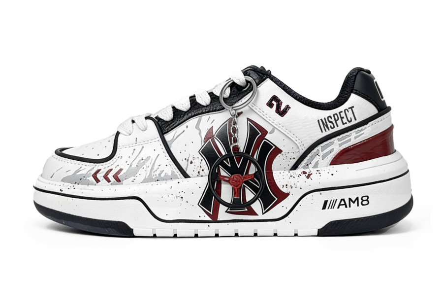 MLB Chunky Liner Moment Of Impact, Trace Of Flame Pu Abrasion Resistant Slip Resistant Low top Skateboard Shoes Unisex