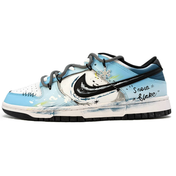 Nike Nike Dunk Synthetic Leather, Leather Low top Skateboard Shoes Unisex Blue White Black