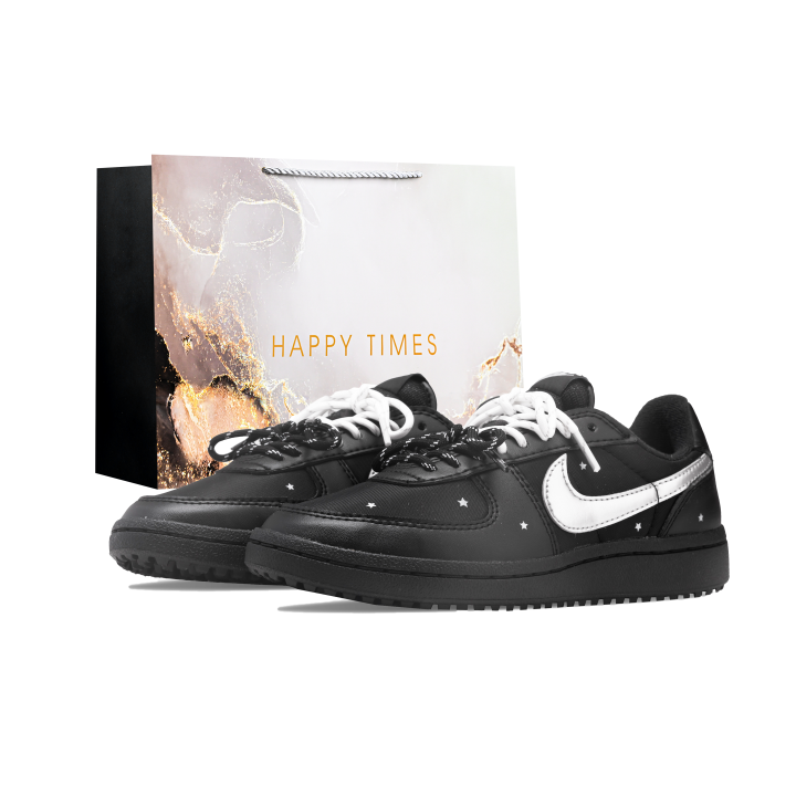 Nike Nike Field General '82 Slip Resistant Abrasion Resistant Low top Skateboard Shoes Unisex Black Silver