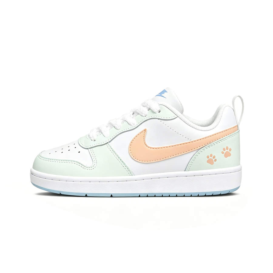 Nike Nike Court Borough Lime Tangerine Language Synthetic Leather Cushioning Lightweight Low top Skateboard Shoes Women's